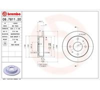 2x Disco de freno macizo 08.7811.20 BREMBO para HYUNDAI ATOS