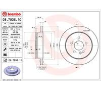 2x Disco de freno macizo 08.7936.11 BREMBO para MERCEDES-BENZ CLASE M