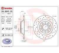 2x Disco de freno macizo 08.8843.2X BREMBO para AUDI A6 C6 A6 C6 Avant