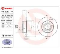 2x Disco de freno macizo 08.9083.11 BREMBO para AUDI A6 C5 A6 C5 Avant