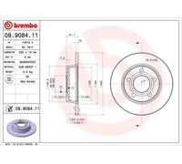 2x Disco de freno macizo 08.9084.11 BREMBO para AUDI A6 C5 A6 C5 Avant