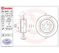 2x Disco de freno macizo 08.9441.11 BREMBO para VOLVO S90 I V90 I Station Wagon