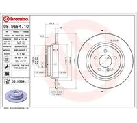 2x Disco de freno macizo 08.9584.11 BREMBO para MERCEDES-BENZ CLS CLASE E