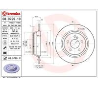 2x Disco de freno macizo 08.9729.11 BREMBO para MERCEDES-BENZ CLASE S