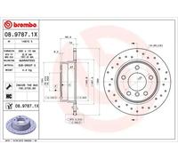 2x Disco de freno macizo 08.9787.1X BREMBO para BMW 1