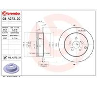 BREMBO 08.A273.21 Disco de freno