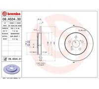 Brembo 08.A534.31 Rotores de Discos de Frenos
