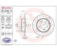 2x Disco de freno macizo 08.A708.1X BREMBO para HYUNDAI KIA