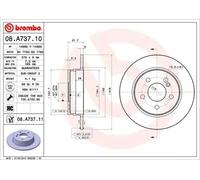 2x Disco de freno macizo 08.A737.11 BREMBO para MERCEDES-BENZ CLASE C