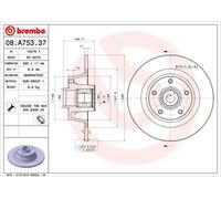 2x Disco de freno macizo 08.A753.37 BREMBO para RENAULT MEGANE III Coupé