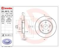 2x Disco de freno macizo 08.A912.11 BREMBO para TOYOTA AURIS COROLLA Sedán