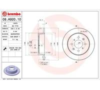 2x Disco de freno macizo 08.A920.10 BREMBO para HONDA ACURA