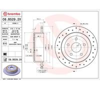 2x BREMBO Disco De Freno Totalmente Perforado Ø316mm Para Jeep Wrangler III JK
