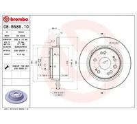 2x Disco de freno macizo 08.B586.10 BREMBO para HONDA STREAM FR-V
