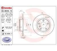 2x Disco de freno macizo 08.B649.11 BREMBO para MINI MINI COUNTRYMAN