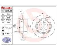 2x Disco de freno macizo 08.B844.11 BREMBO para MERCEDES-BENZ SL
