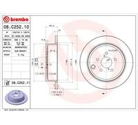 2x Disco de freno macizo 08.C252.11 BREMBO para SUBARU TOYOTA