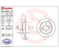 2x Disco de freno macizo 08.C650.11 BREMBO para HYUNDAI i10 II i10 III