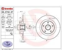 1 Disco De Freno Brembo Con Rodamiento Para Eje Trasero 08.c742.37