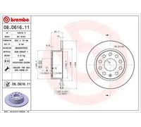 Disco de freno BREMBO 08D61611 trasero, macizo, 1 Pieza