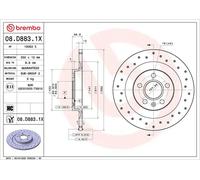 2x Disco de freno macizo 08.D883.1X BREMBO