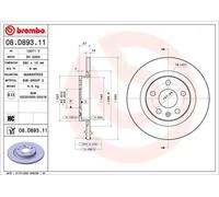 2x Disco de freno macizo 08.D893.11 BREMBO para VOLVO LYNK & CO