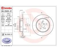 Disco de freno BREMBO 08.E523.21,1 Piezza
