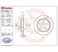 Brembo Disco de freno 08.E534.11 Ø 252 mm para Suzuki Swift V 1 pieza