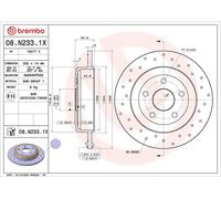 2x Disco de freno macizo 08.N233.1X BREMBO
