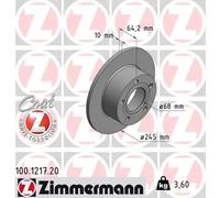 2x Disco de freno macizo 100.1217.20 ZIMMERMANN para AUDI VW SKODA