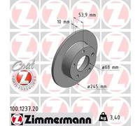2x Disco de freno macizo 100.1237.20 ZIMMERMANN para AUDI A6 C5 A6 C5 Avant
