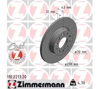 2x Disco de freno macizo 110.2213.20 ZIMMERMANN para ALFA ROMEO JEEP FIAT