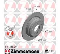 2x Disco de freno macizo 150.1285.20 ZIMMERMANN para BMW 5