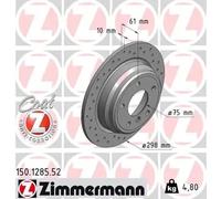2x Disco de freno macizo 150.1285.52 ZIMMERMANN para BMW 5