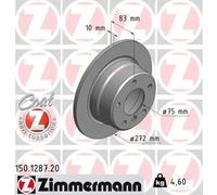 2x Disco de freno macizo 150.1287.20 ZIMMERMANN para BMW Z3 Roadster Z3 Coupé