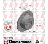 2x Disco de freno macizo 150.1287.52 ZIMMERMANN para BMW Z3 Roadster Z3 Coupé