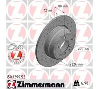 2x Disco de freno macizo 150.1299.52 ZIMMERMANN para BMW X5