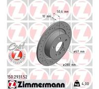 2x Disco de freno macizo 150.2931.52 ZIMMERMANN para BMW MINI