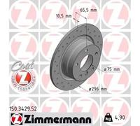 2x Disco de freno macizo 150.3429.52 ZIMMERMANN para BMW 1 3 1 Coupé