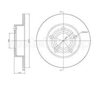 Disco De Freno Metelli 23-0531C para Audi VW Eje Trasero