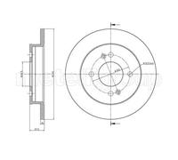 2x Disco de freno macizo 23-0929C METELLI para KIA HYUNDAI