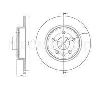Disco De Freno Metelli 23-1002C para Opel Chevrolet Eje Trasero