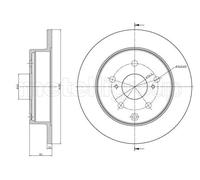 Disco De Freno Metelli 23-1012C para Toyota Eje Trasero