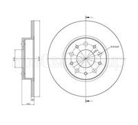 Disco De Freno Metelli 23-1486C para Fiat Eje Trasero