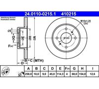 2x Disco de freno macizo 24.0110-0215.1 ATE para NISSAN PRIMERA ALMERA II