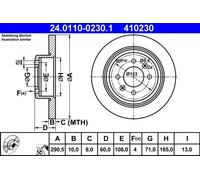 2x Disco de freno macizo 24.0110-0230.1 ATE para PEUGEOT 406 406 Break 406 Coupé