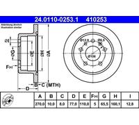 2x Disco de freno macizo 24.0110-0253.1 ATE para OPEL VECTRA A CALIBRA A