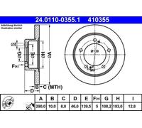 2x Disco de freno macizo 24.0110-0355.1 ATE para SUZUKI
