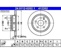 2x Disco de freno macizo 24.0112-0202.1 ATE para CHEVROLET MALIBU