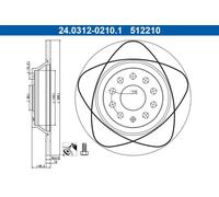 2x Disco de freno macizo 24.0312-0210.1 ATE para AUDI VW SKODA SEAT